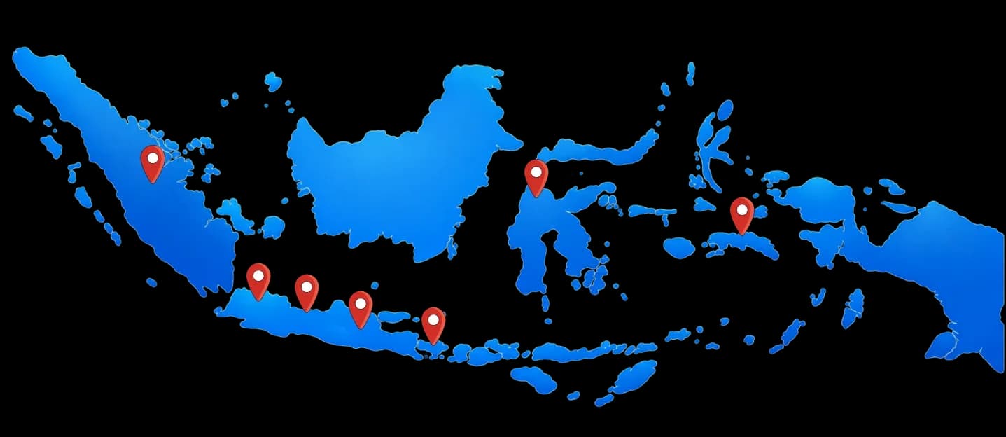 Peta jangkauan layanan DKM di Indonesia
