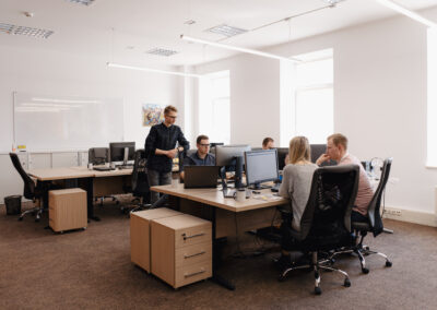 Group of young business people working in the office